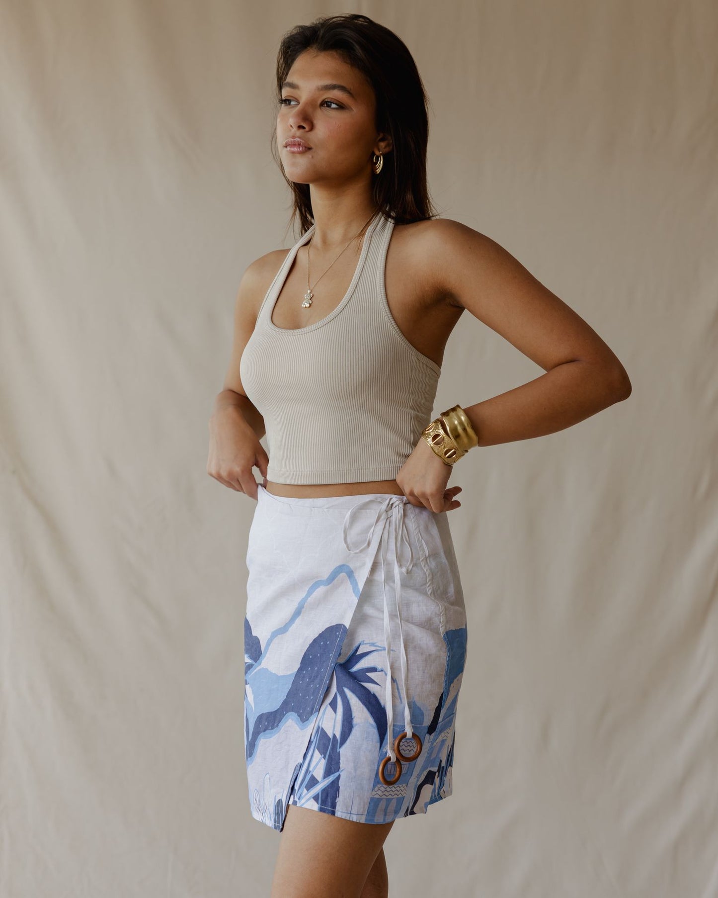 Off-White Midnight Oasis Linen Skirt