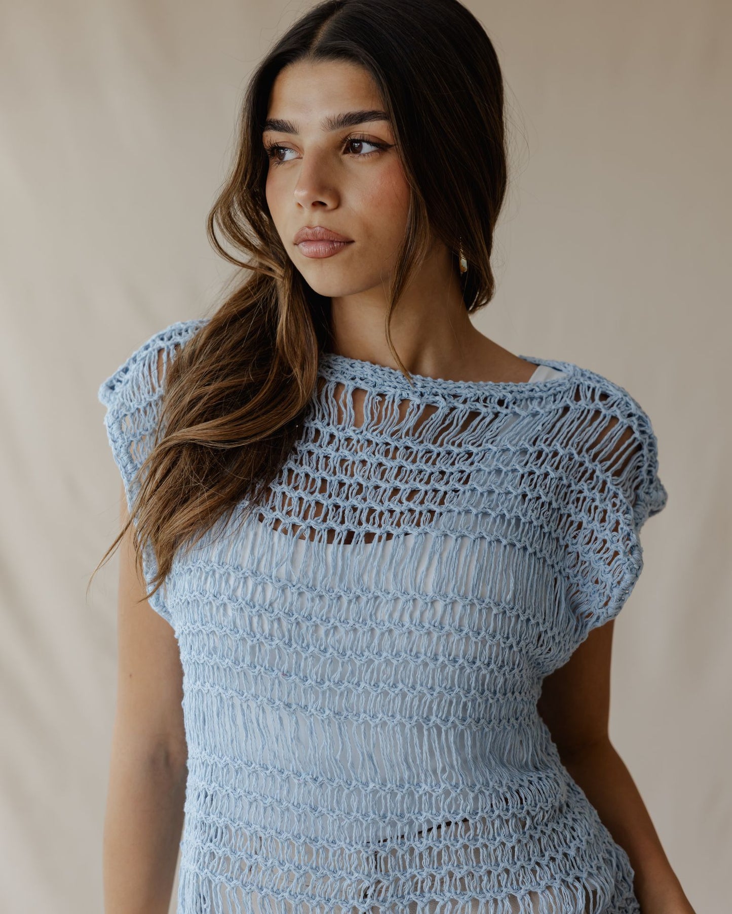 Knit Me Not Baby Blue Top