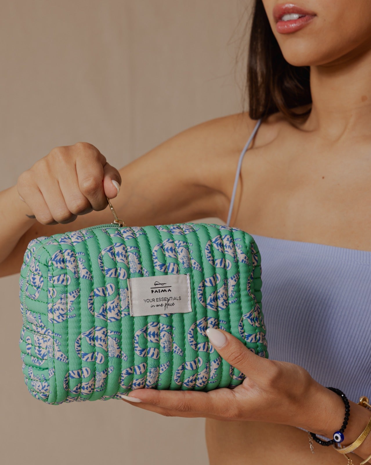 Bolsa de maquillaje elástica con diseño de gato