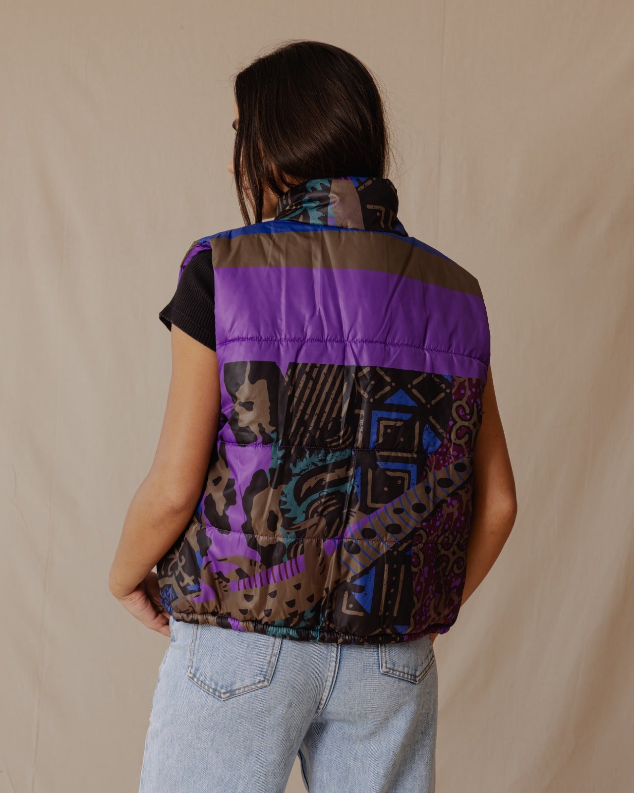 Gilet impermeabile multicolore in coccodrillo
