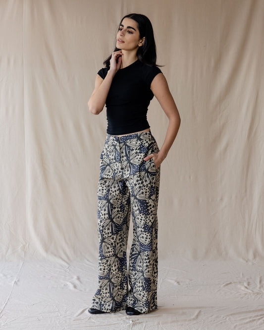 Pantalones Wings of Bloom en Ivory Noir