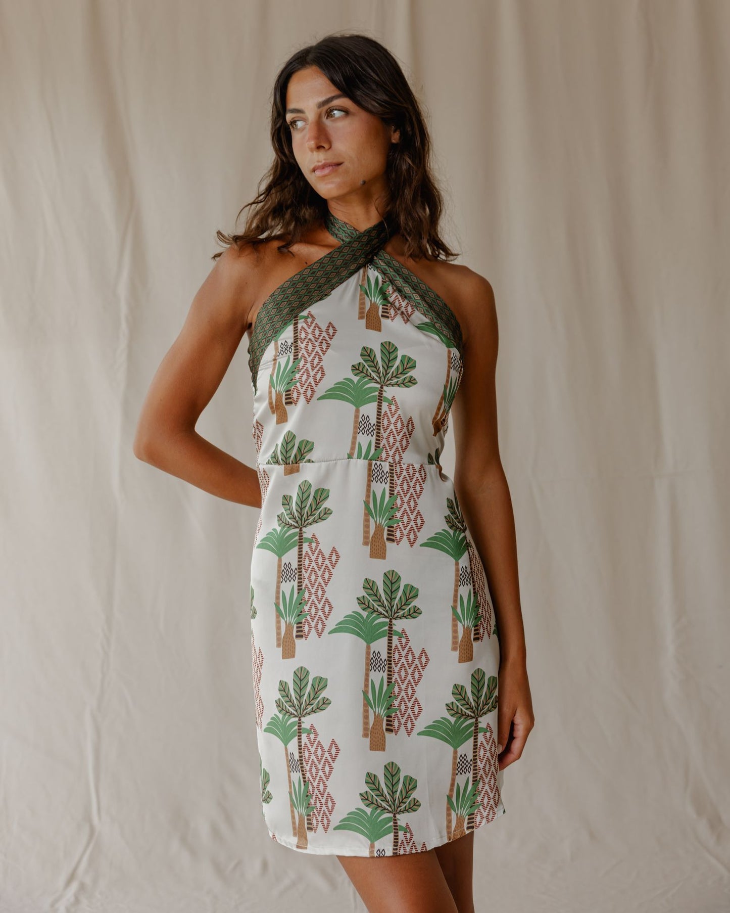 Vestido de satén Desert Palms