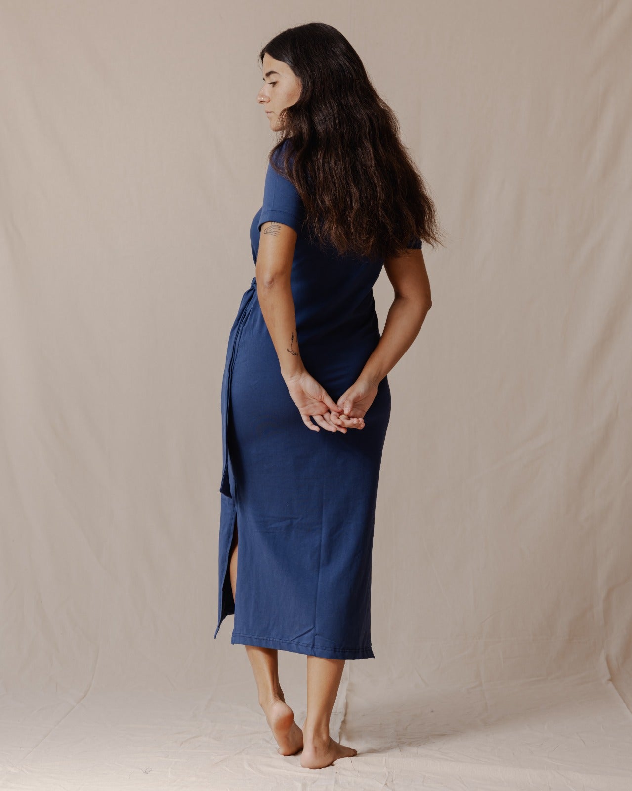 Abito in cotone blu,