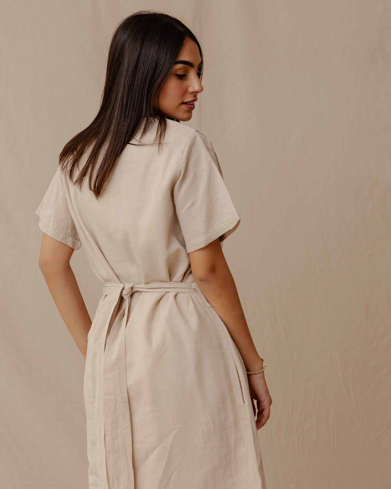 Abito in lino Resort Beige