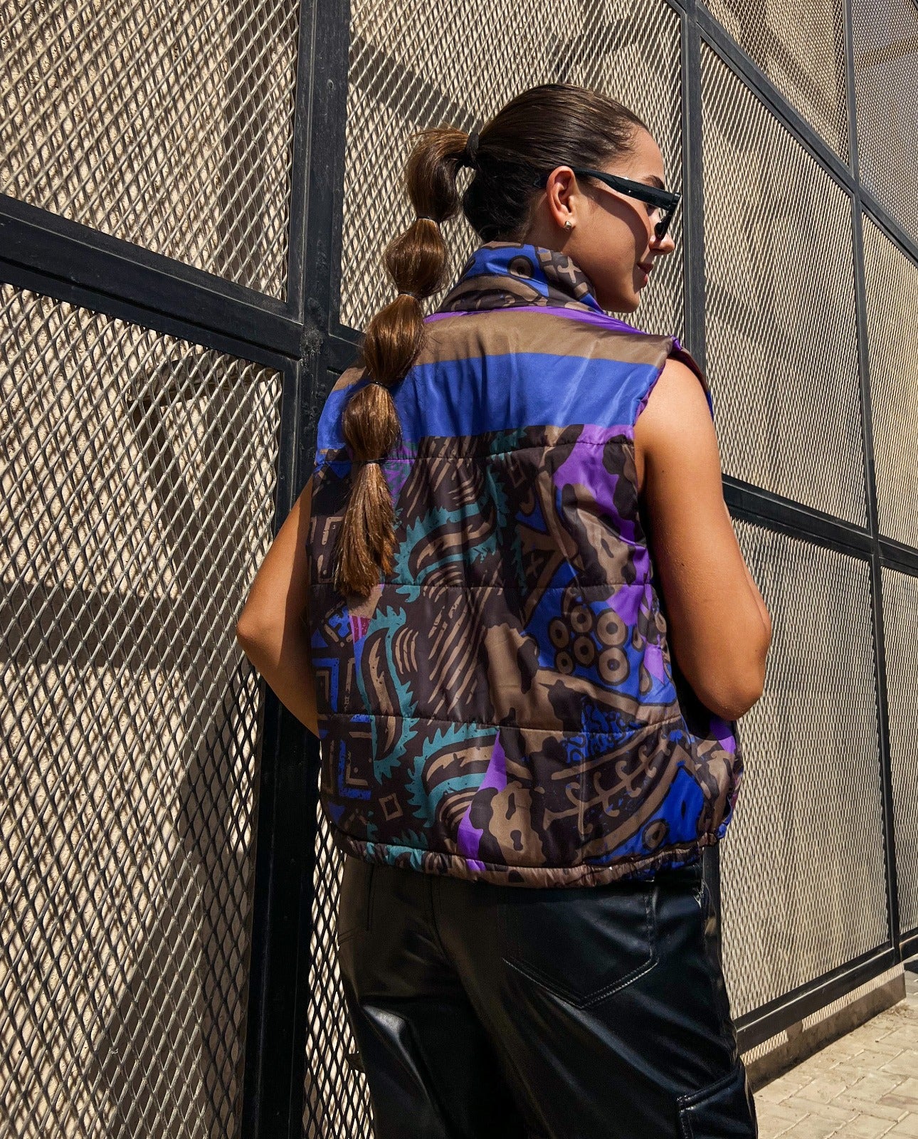 Gilet impermeabile multicolore in coccodrillo
