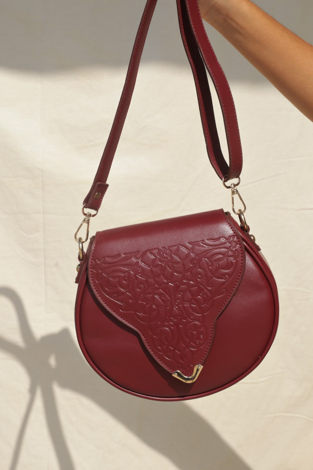 Borsa a tracolla Intaglio Borgogna