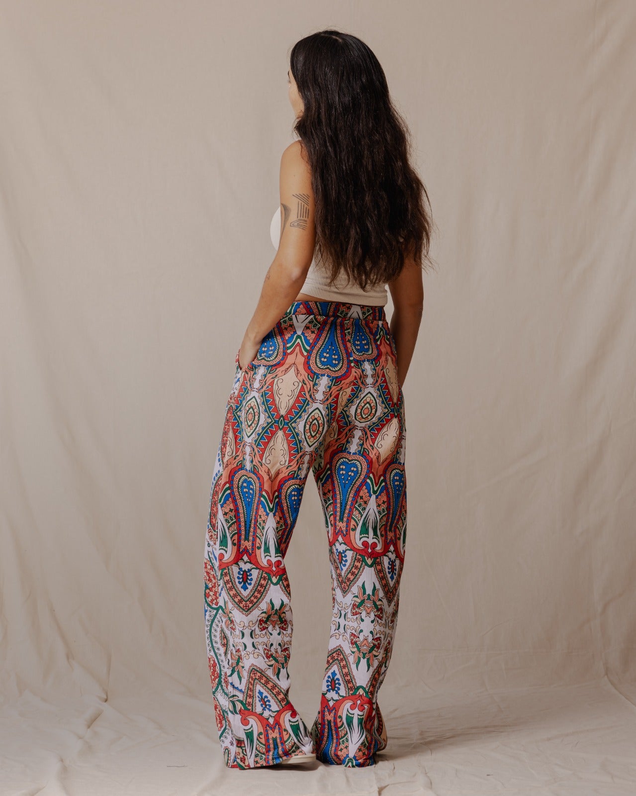 Bohemian Paisley Linen Pants