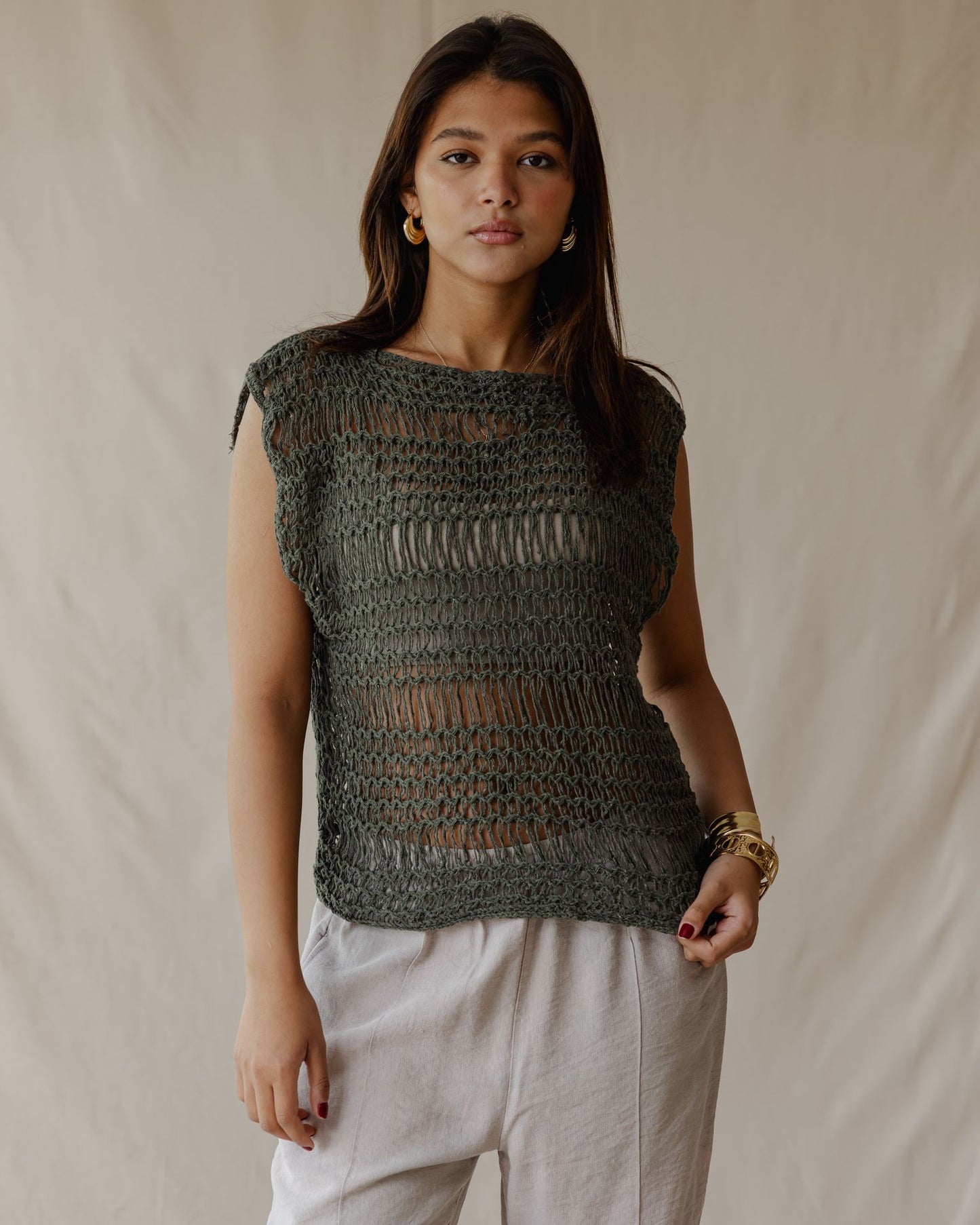 Knit Me Not Olive Top