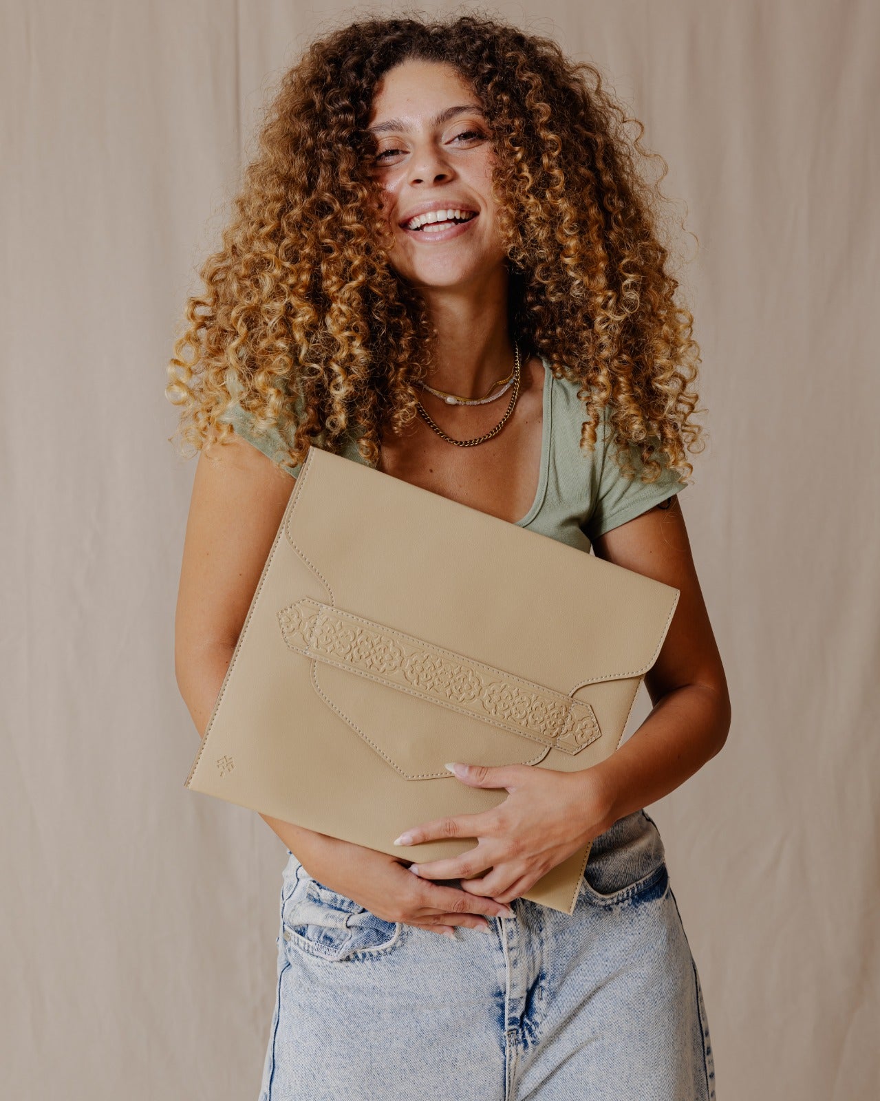 Funda para portátil Jali beige
