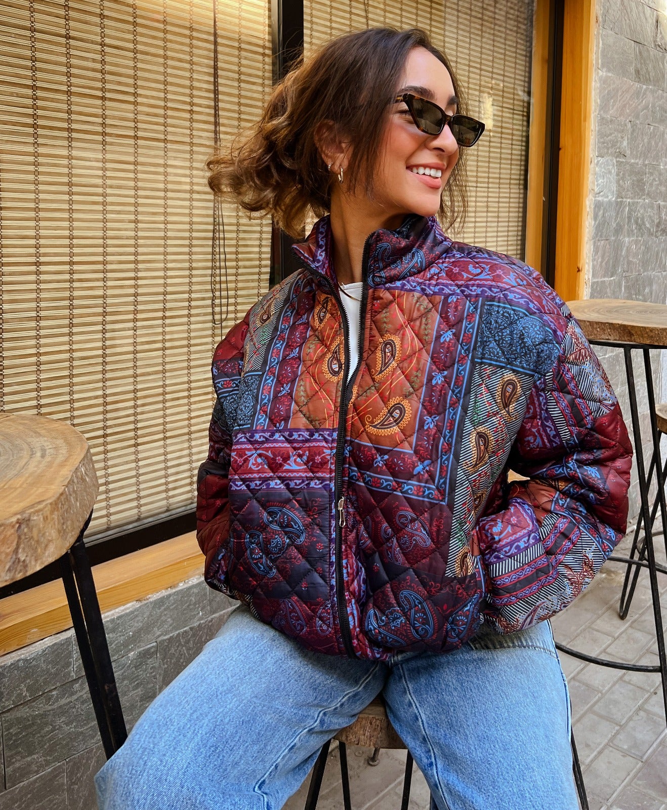 Giacca trapuntata con motivo patchwork Paisley