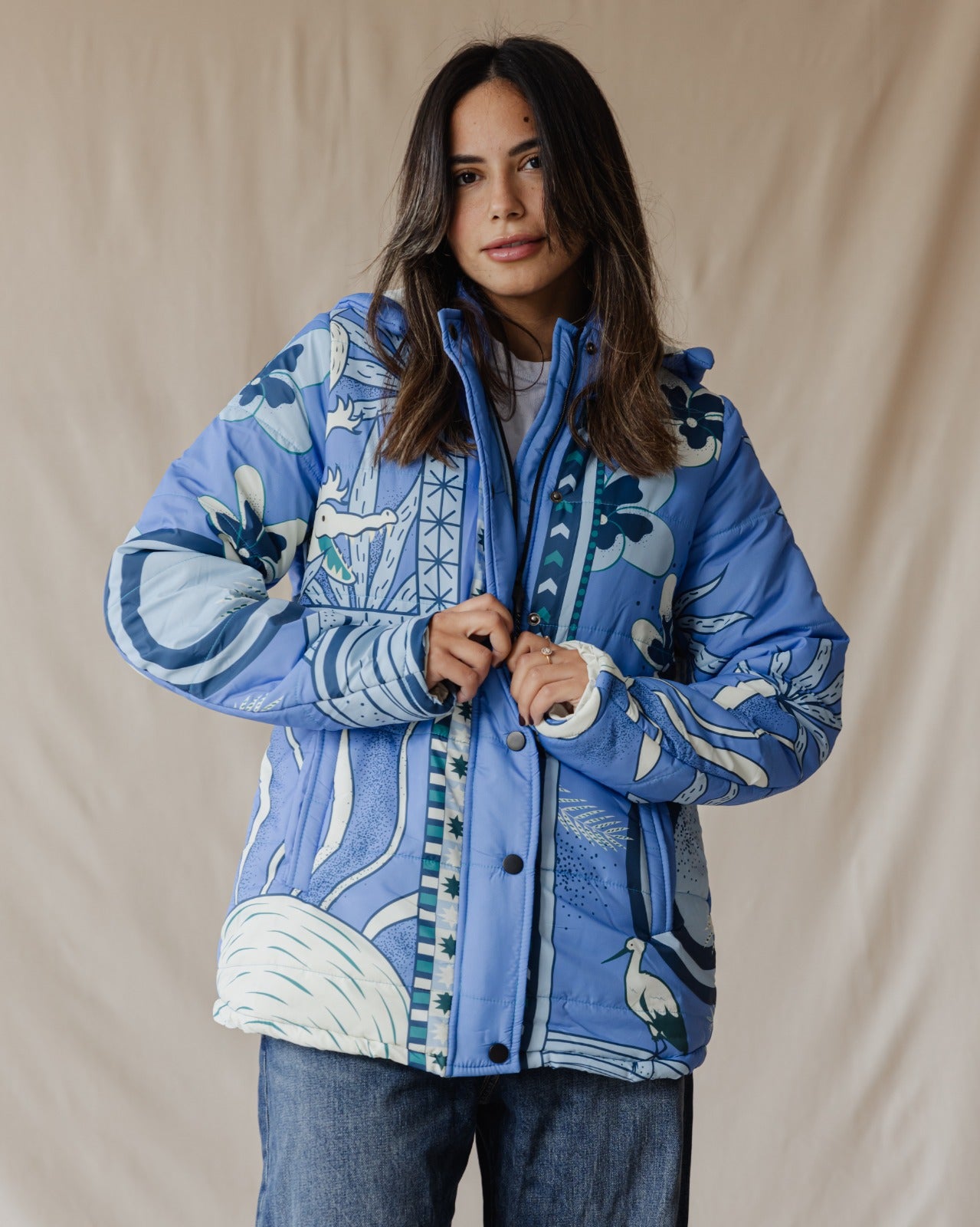 Cairo Breeze Quilted Jacket In Blue