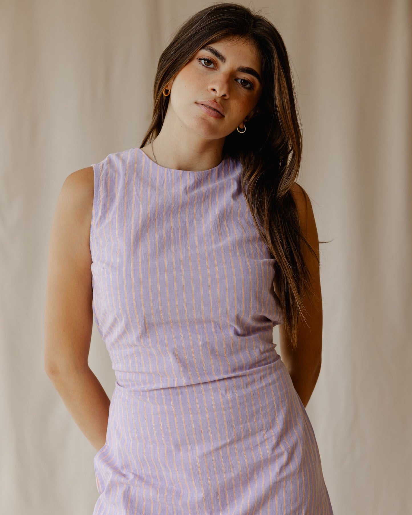 Sugar Stripe Dress Purple