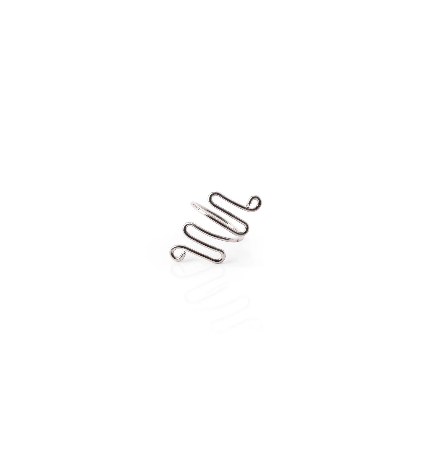 Silver Plated Zigzag Brass Ring