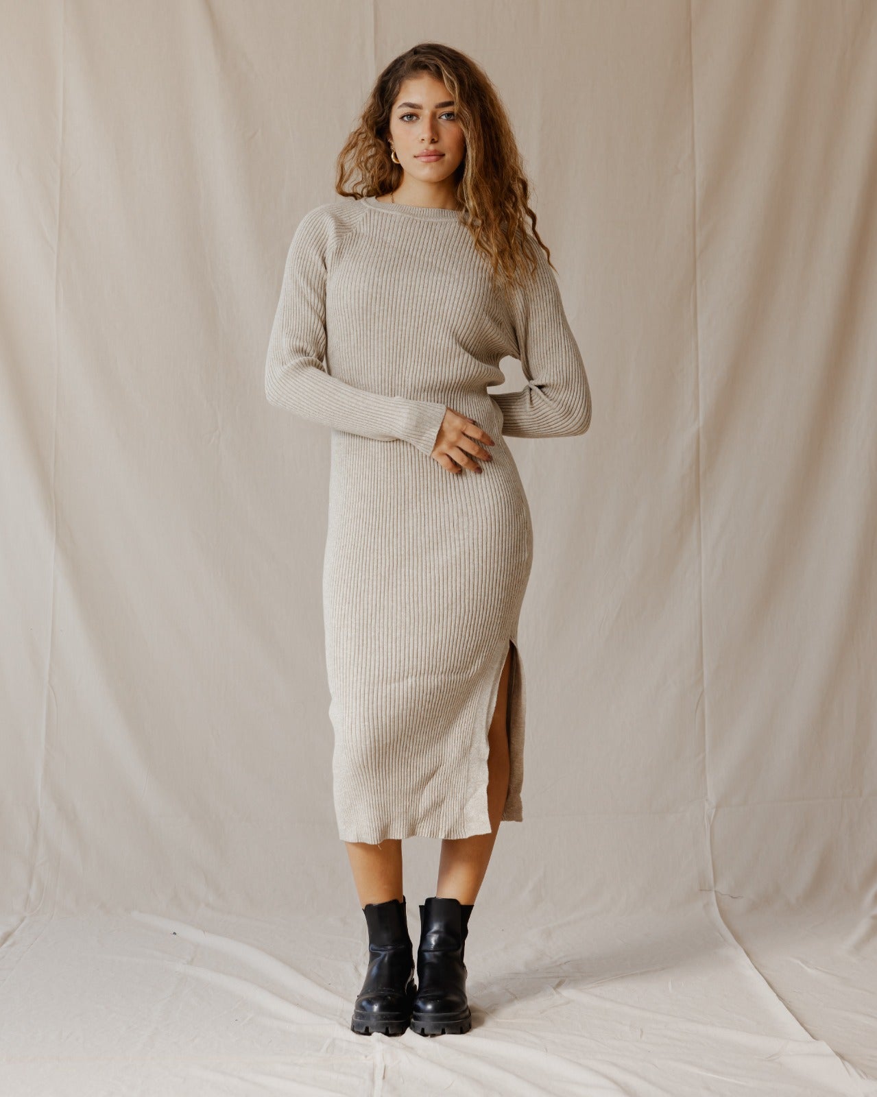 Abito lavorato a maglia Daring Beige