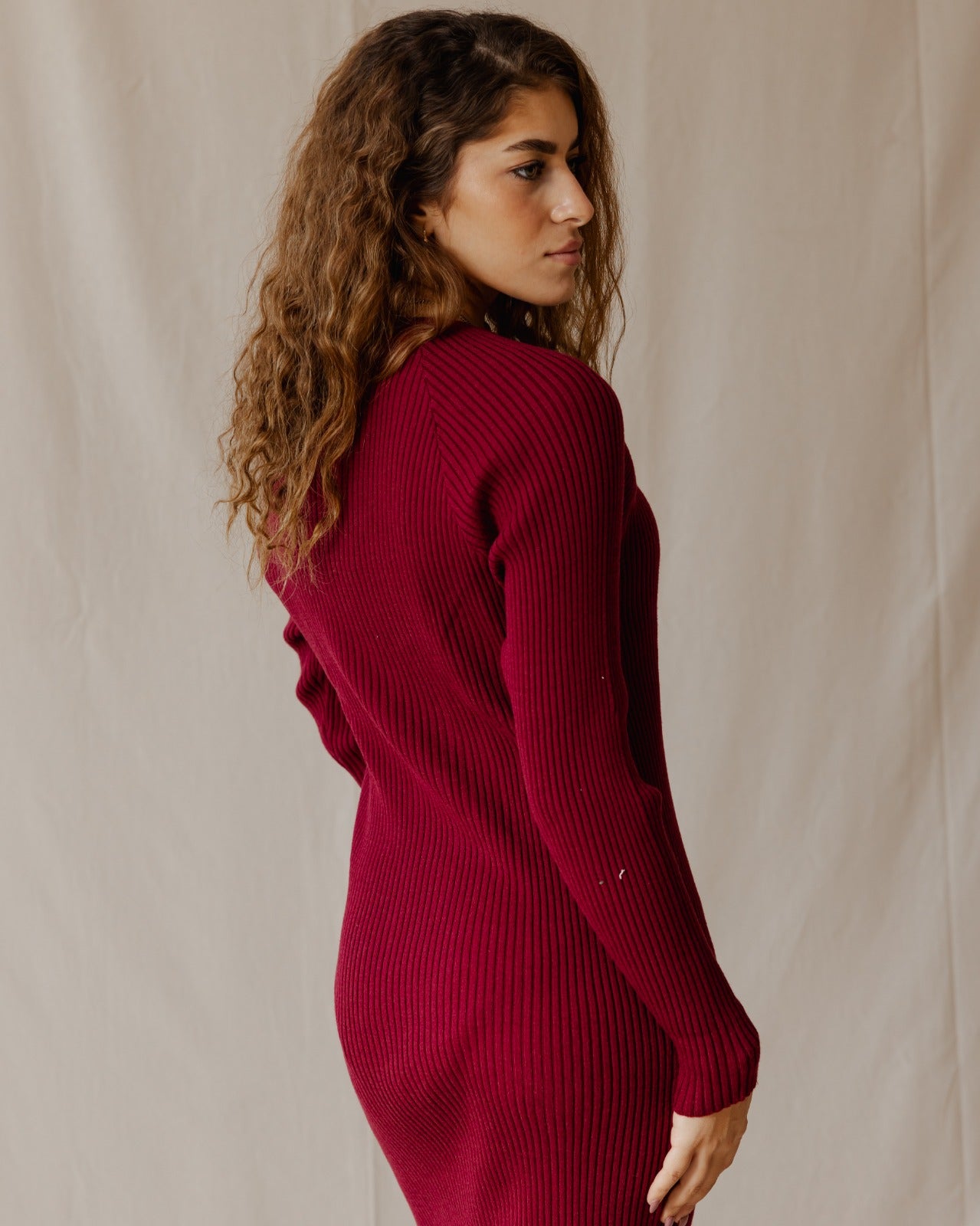 Abito in maglia audace Borgogna