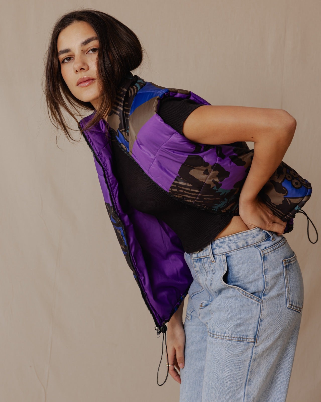 Gilet impermeabile multicolore in coccodrillo