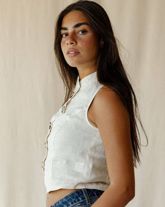 Elna Off-White Vest