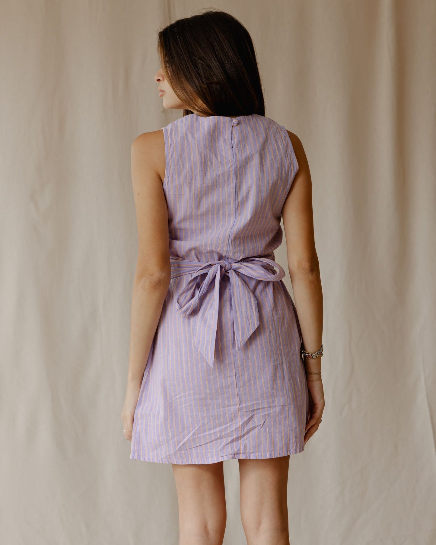 Sugar Stripe Dress Purple