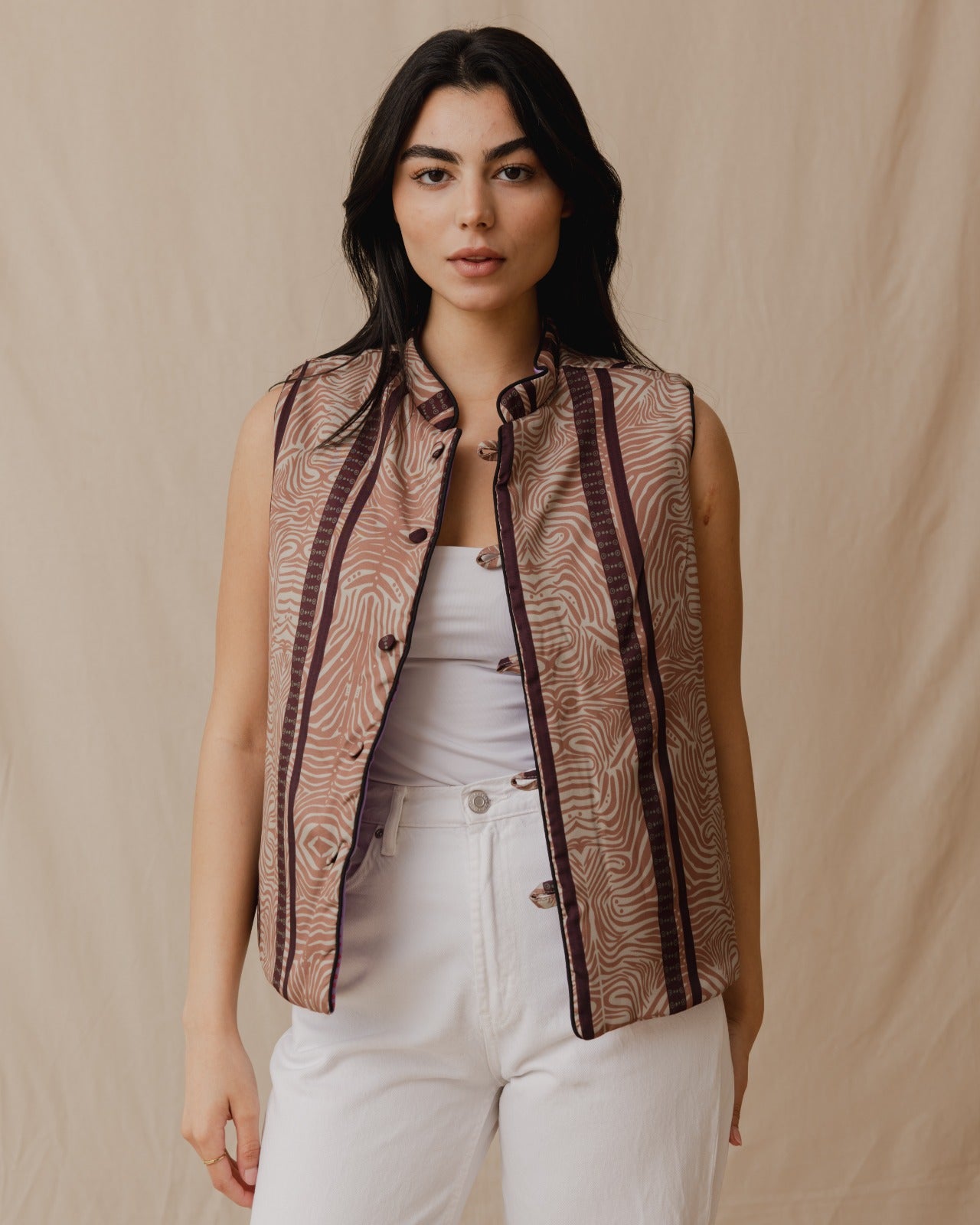 Gilet reversibile Wild Jungle Lilla