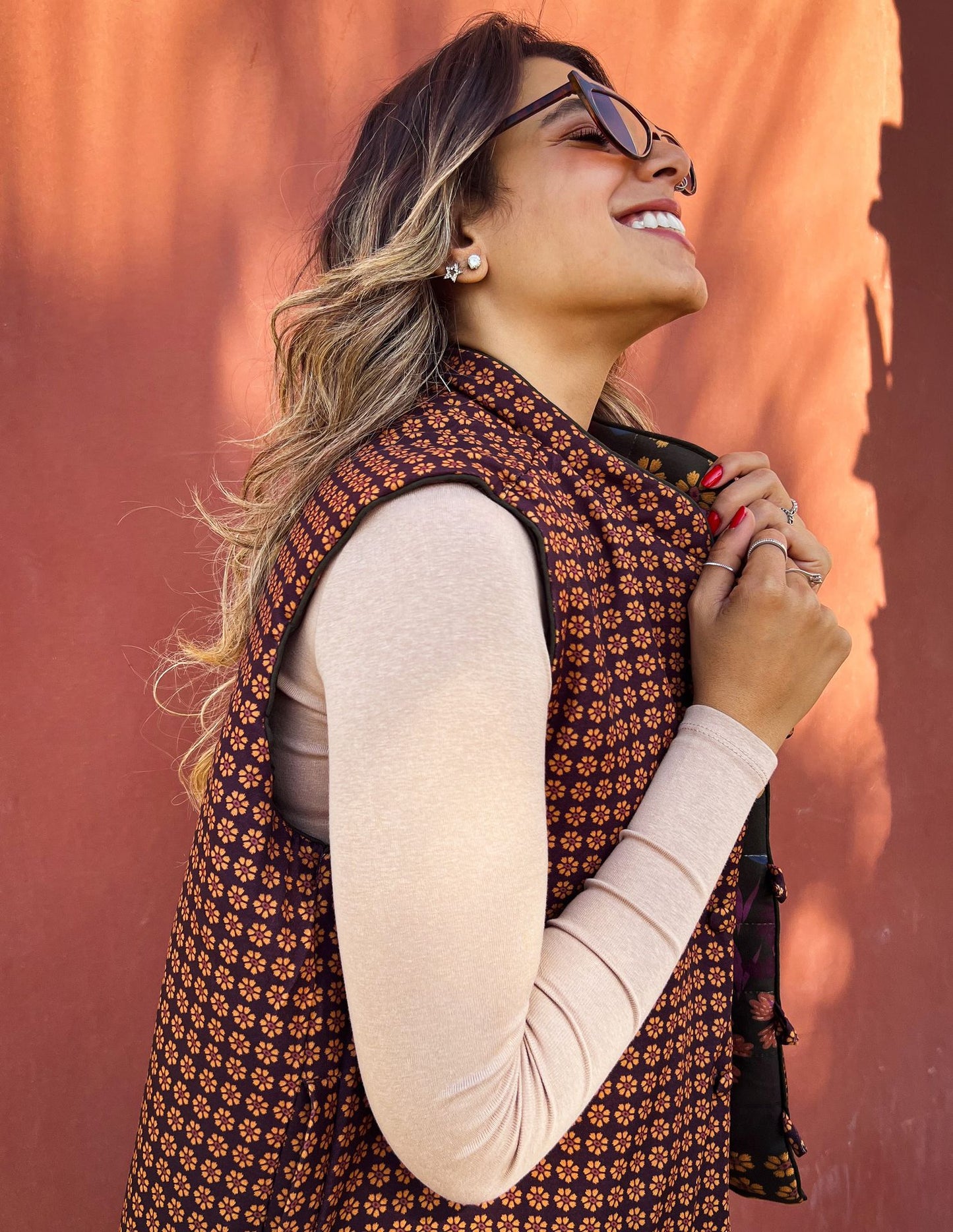 Botanical Garden Reversible Vest Green