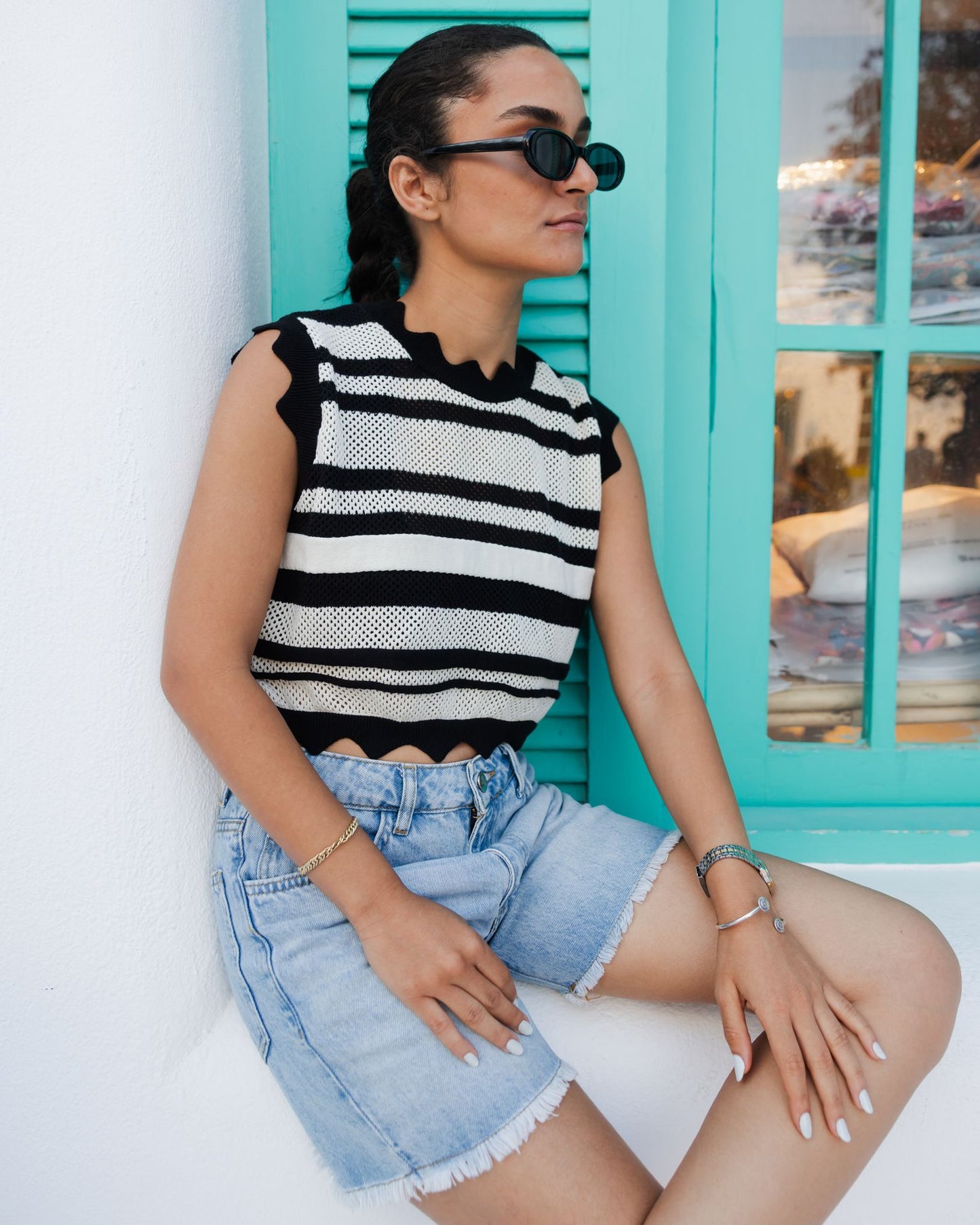 Onyx Swirl Knit Top