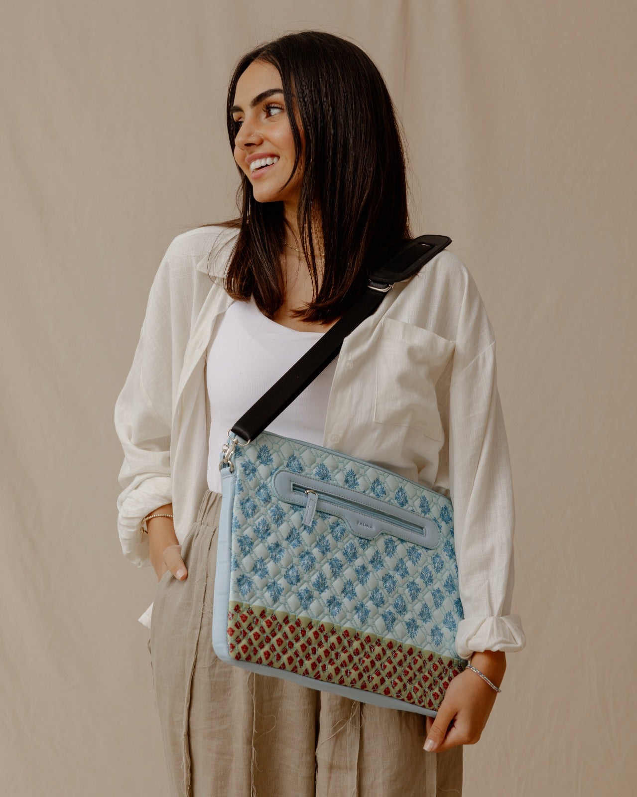 Baroque Quilted Sleeve Blue X Green