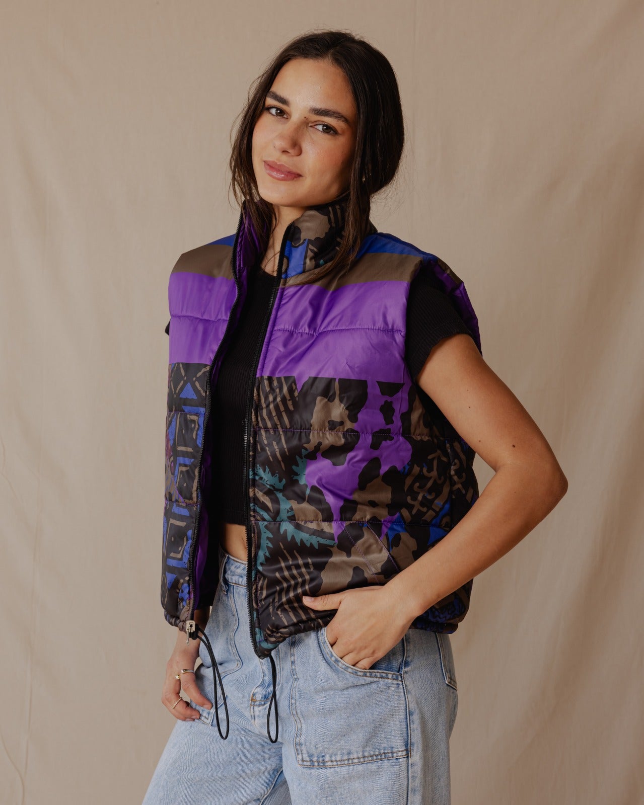 Gilet impermeabile multicolore in coccodrillo