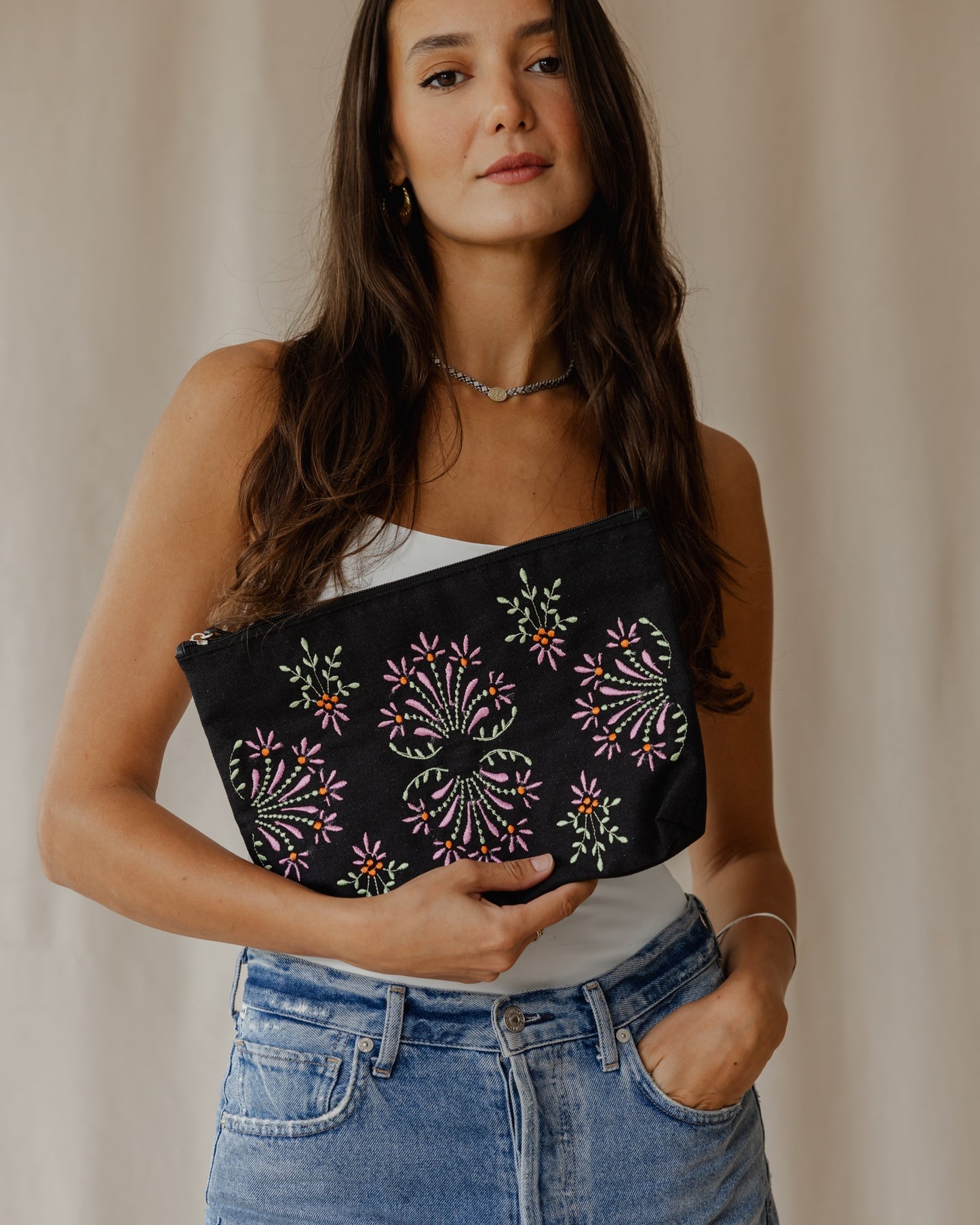 Borsa ricamata Petal Pop