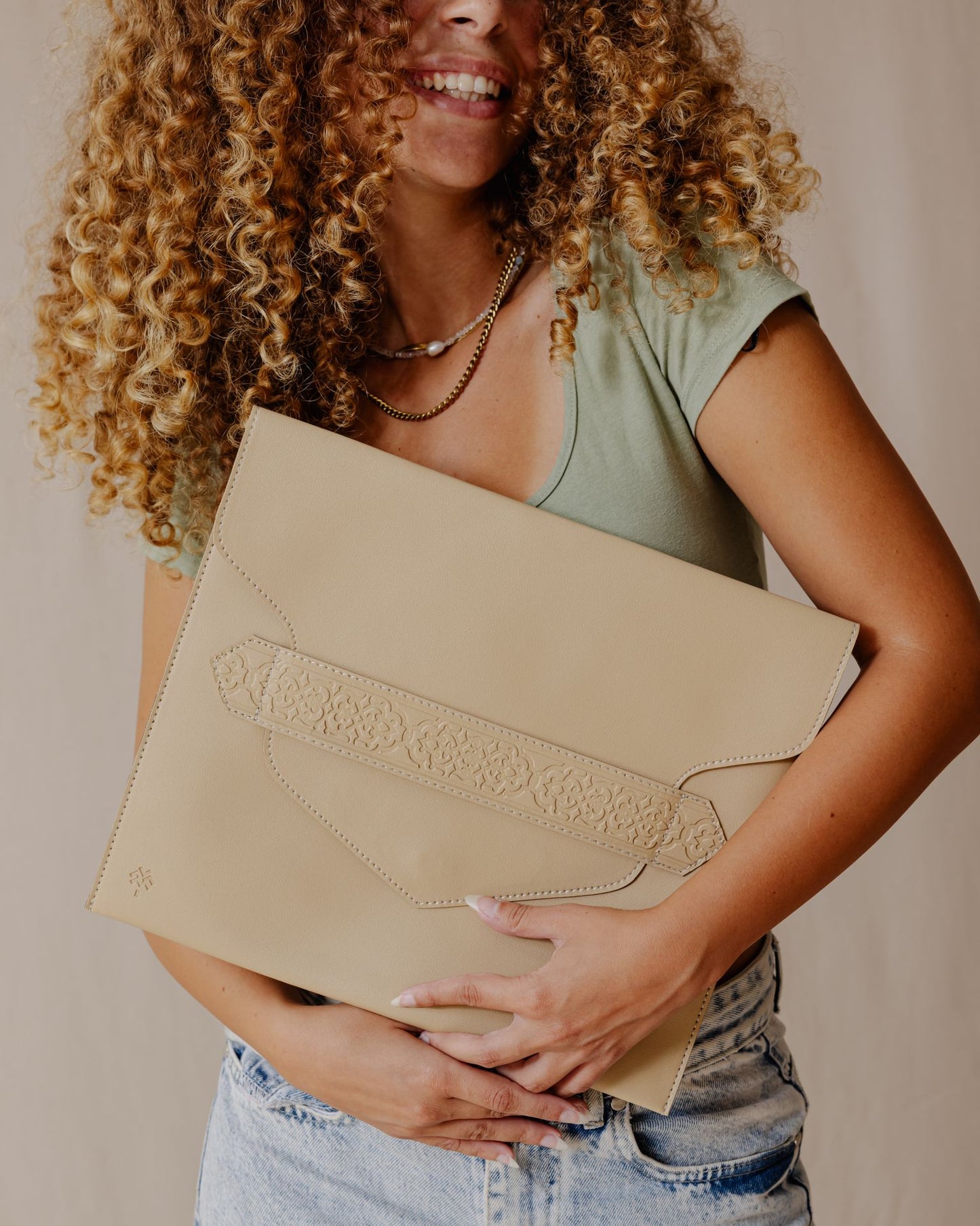 Funda para portátil Jali beige