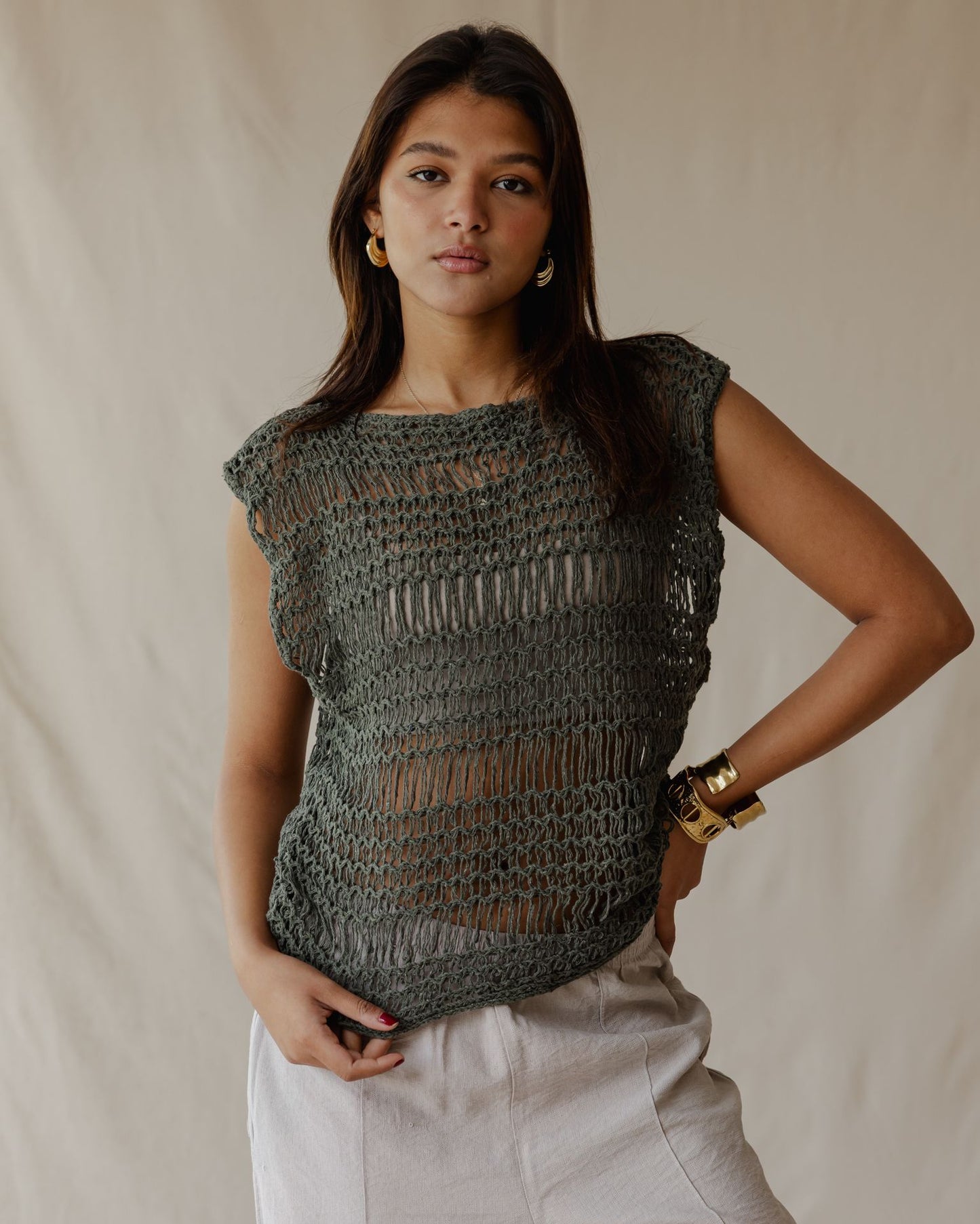 Knit Me Not Olive Top