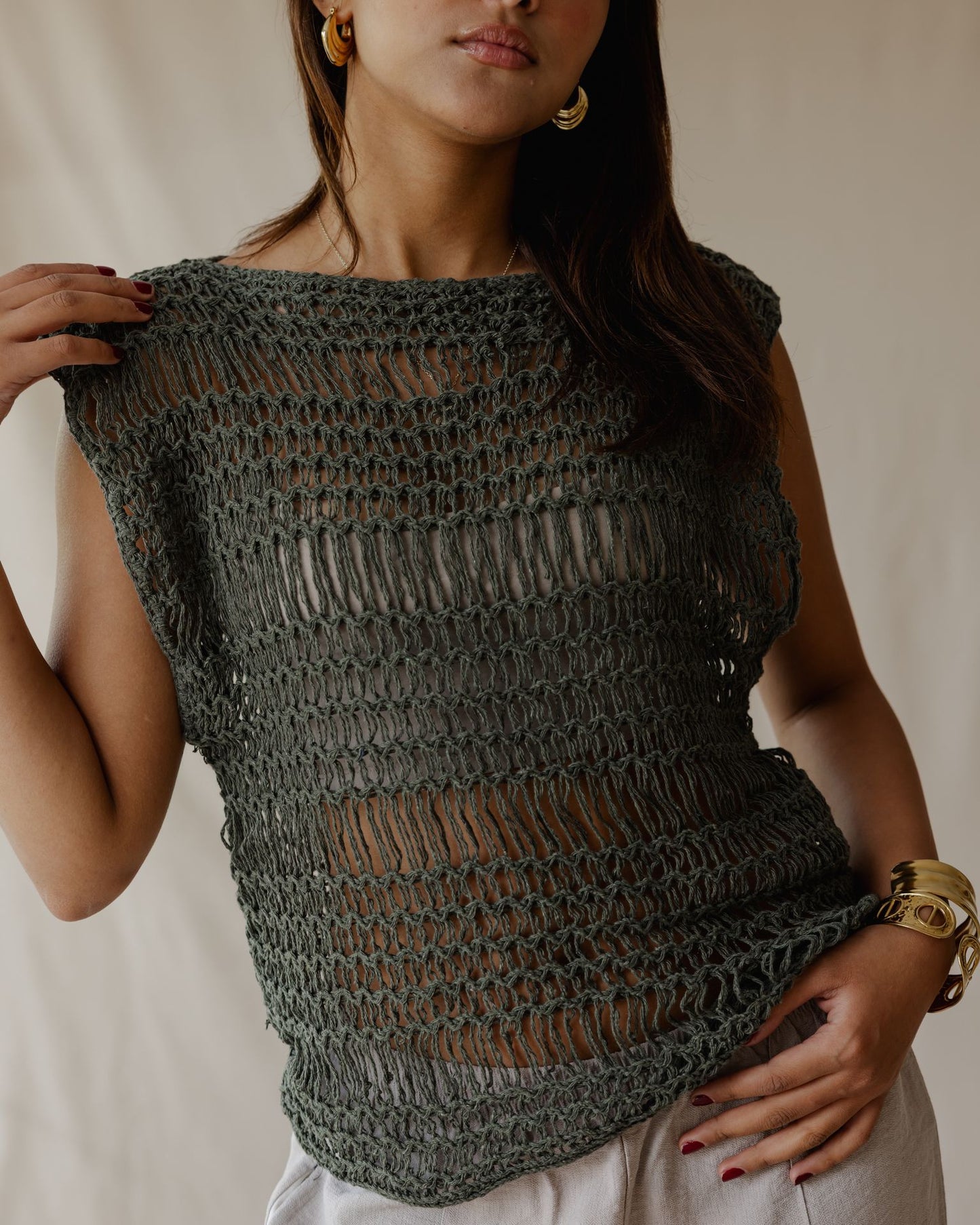 Knit Me Not Olive Top