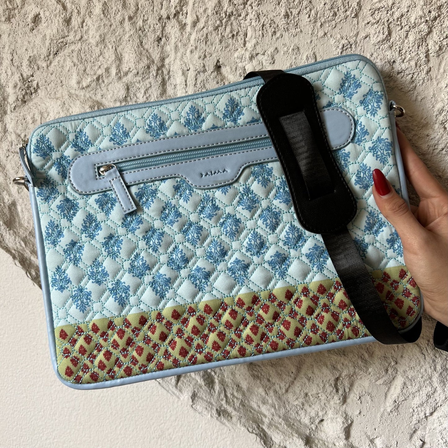 Baroque Quilted Sleeve Blue X Green
