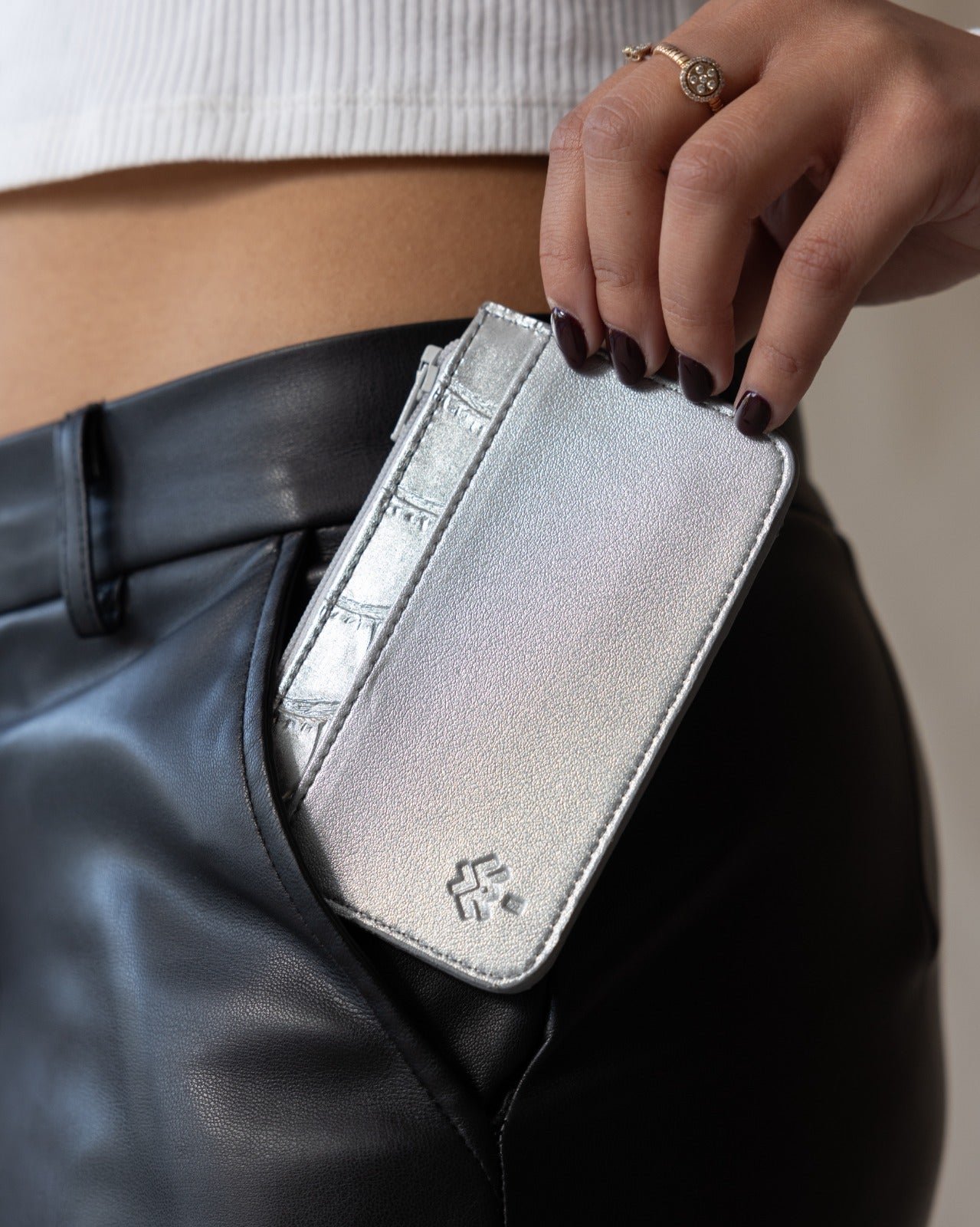 Porte-cartes SnakeSkin argent