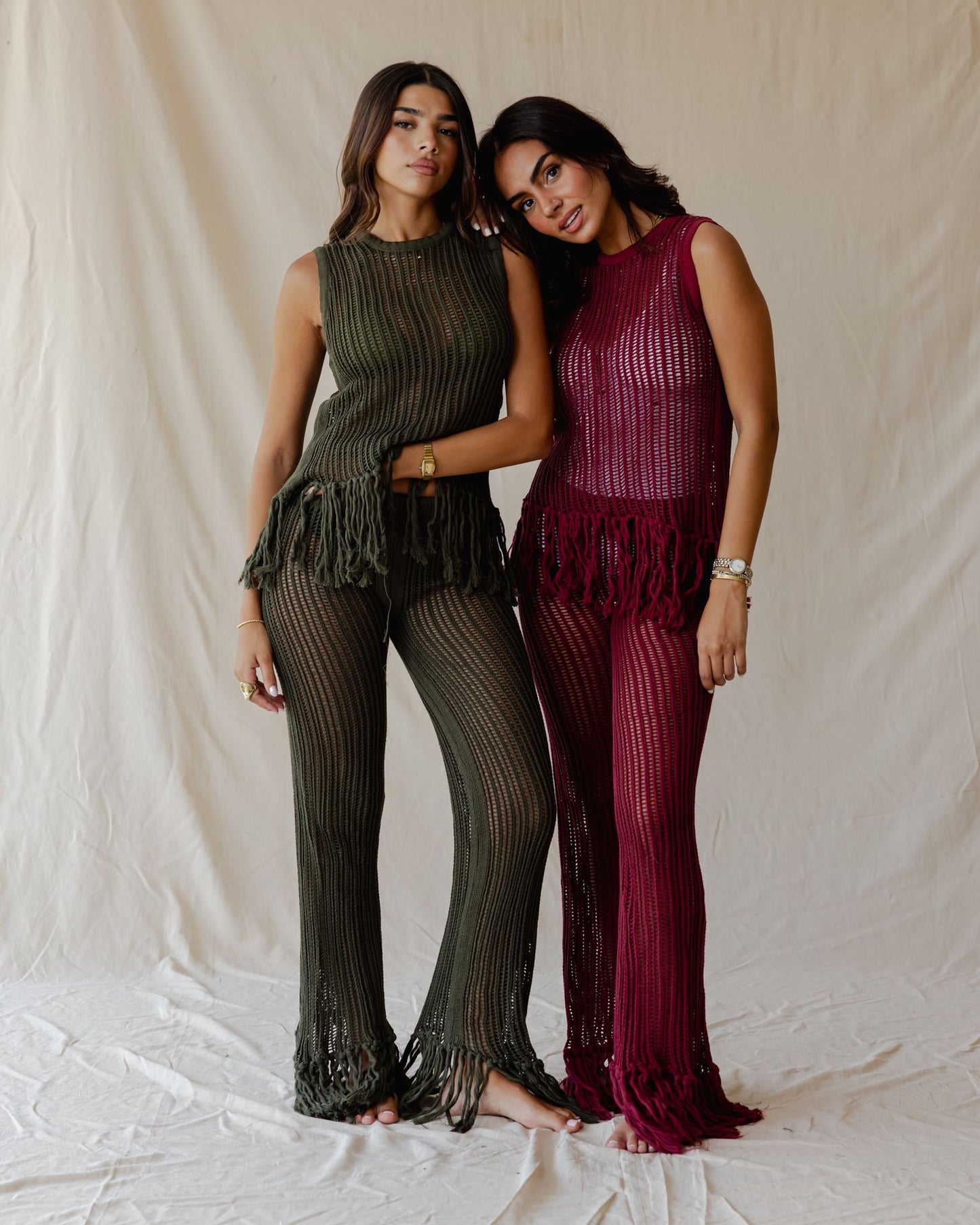 Isla Burgundy Knit Pants