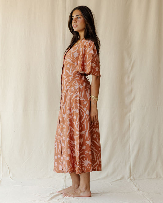 Wilderness Dress In Terracotta