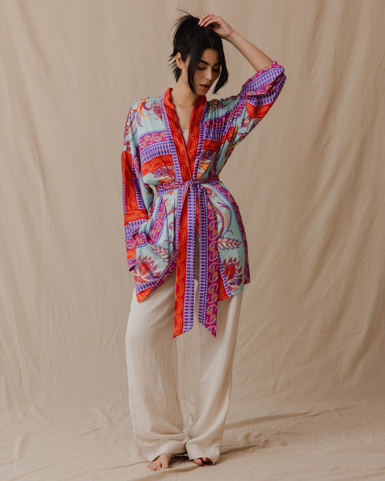 Kimono Pinnata en azul cielo