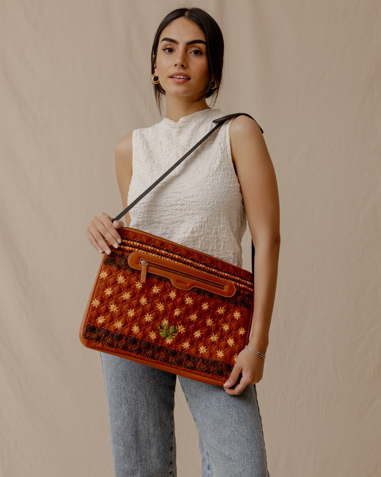 Manica trapuntata Starry Night marrone