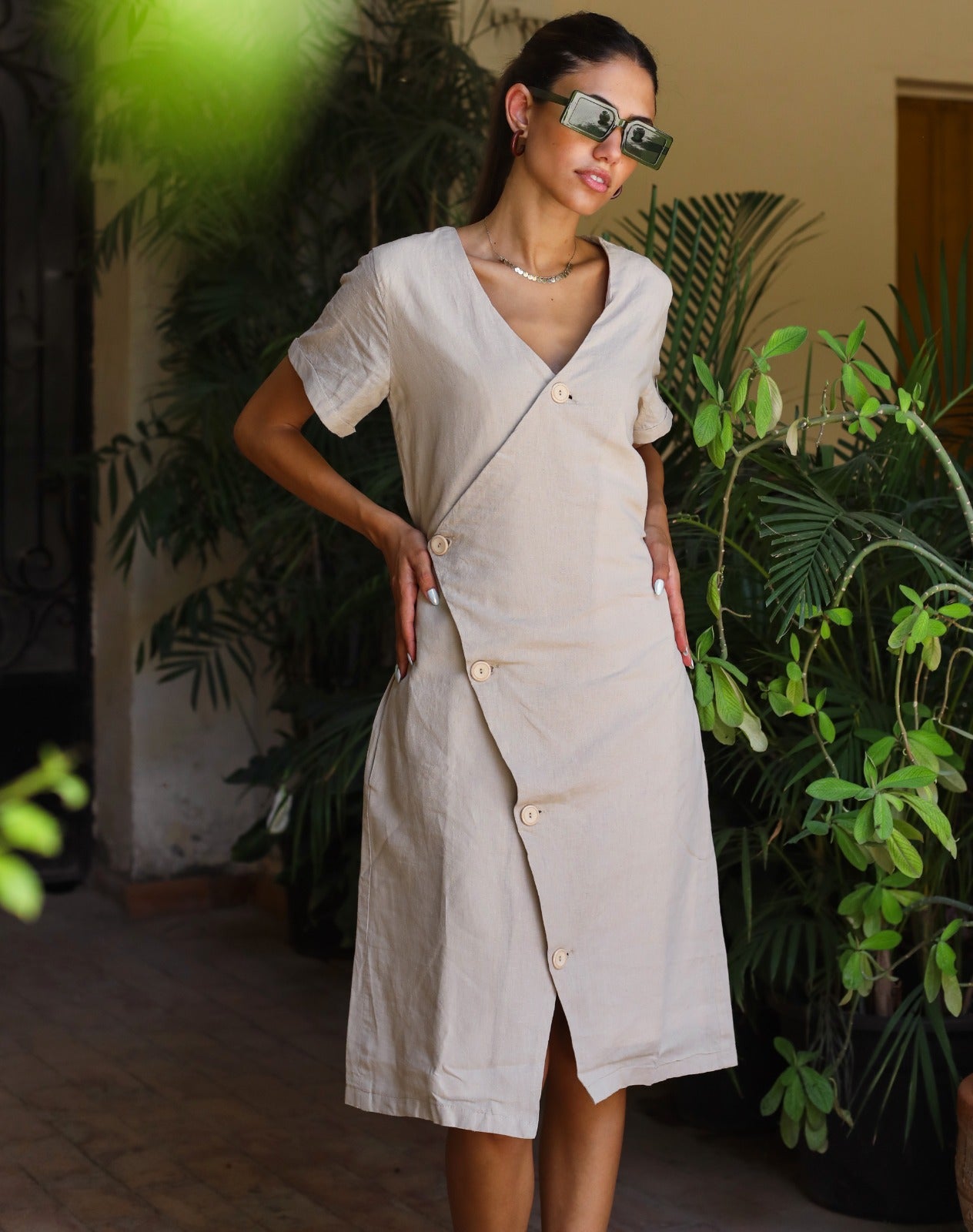 Abito in lino Resort Beige