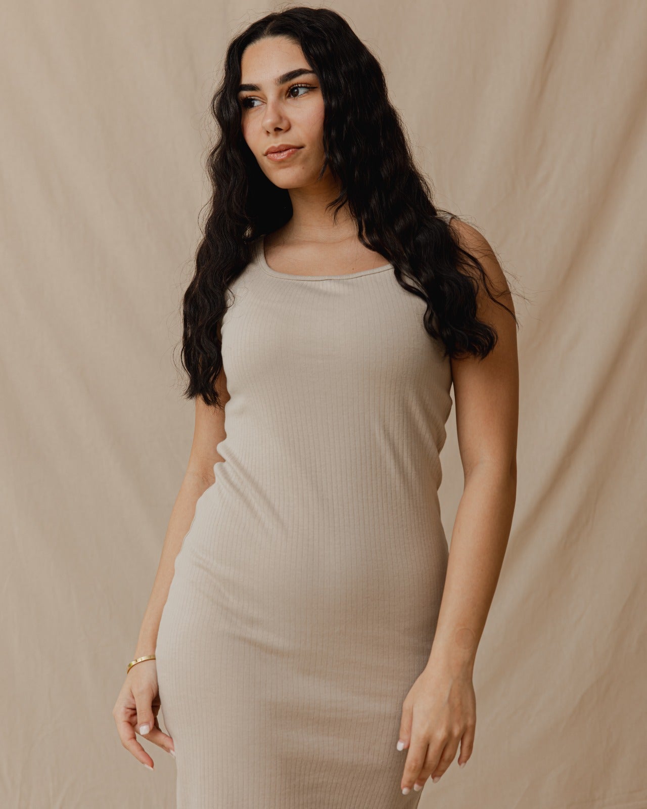 Abito a coste minimal beige