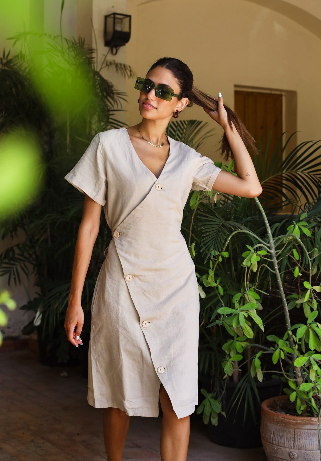 Abito in lino Resort Beige