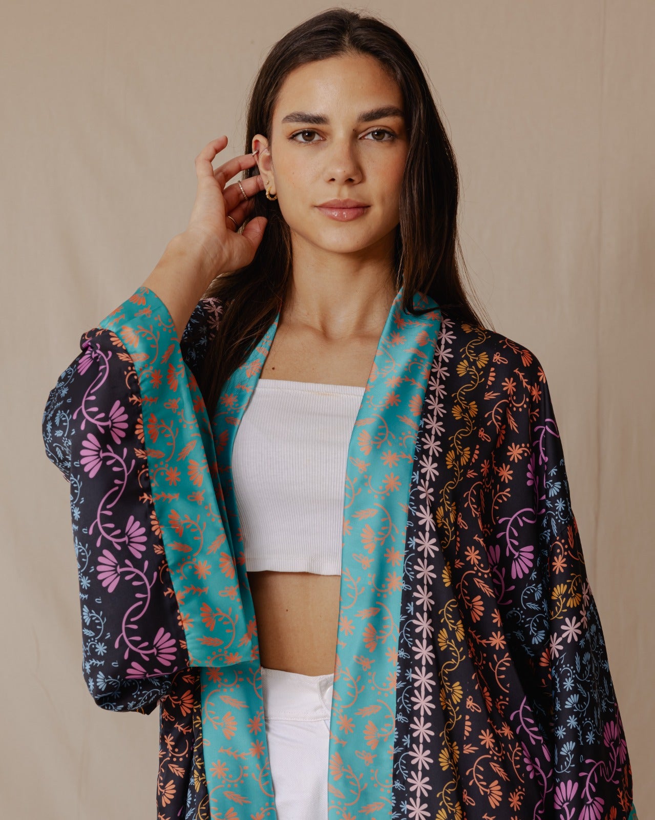 Kimono indio de jardín floral