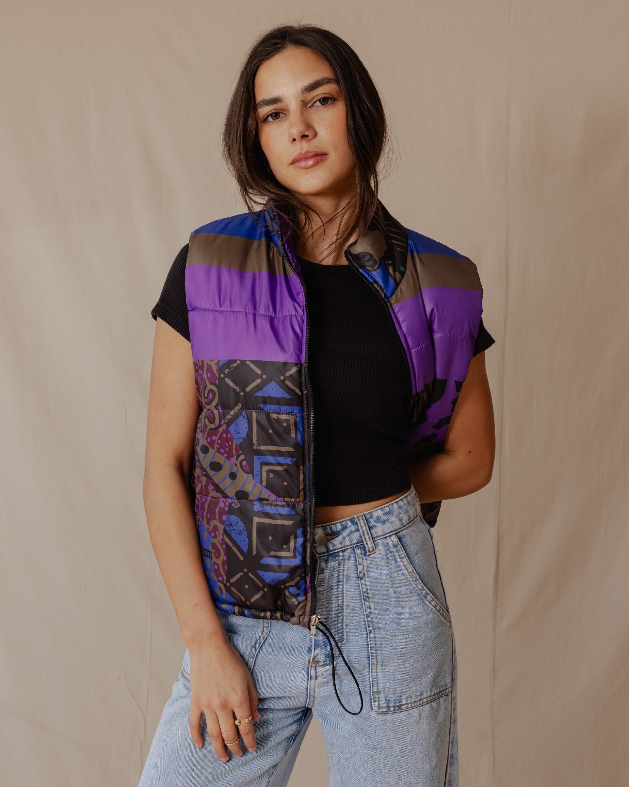 Gilet impermeabile multicolore in coccodrillo