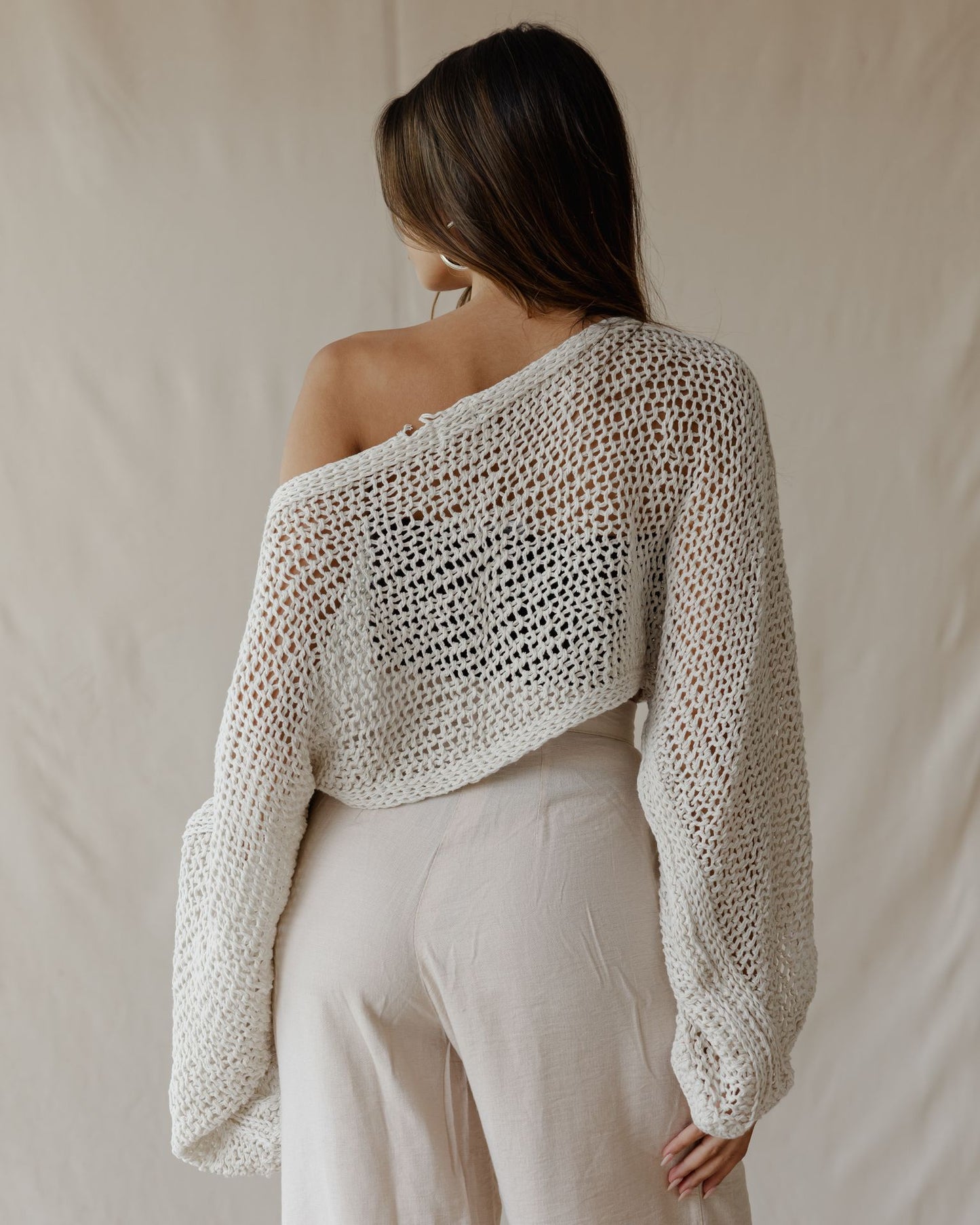 Overlay Crochet Top Off-White