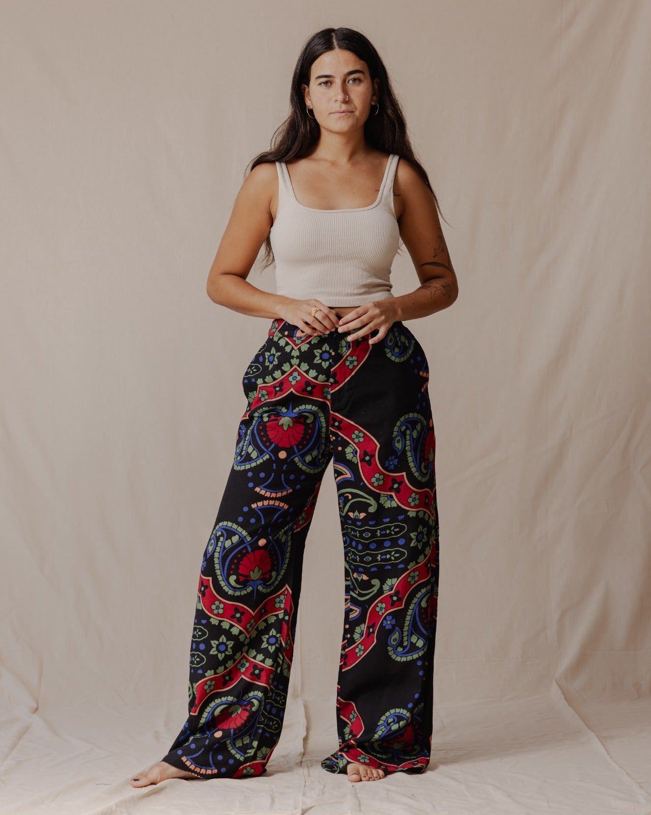 Pantaloni in lino fresia