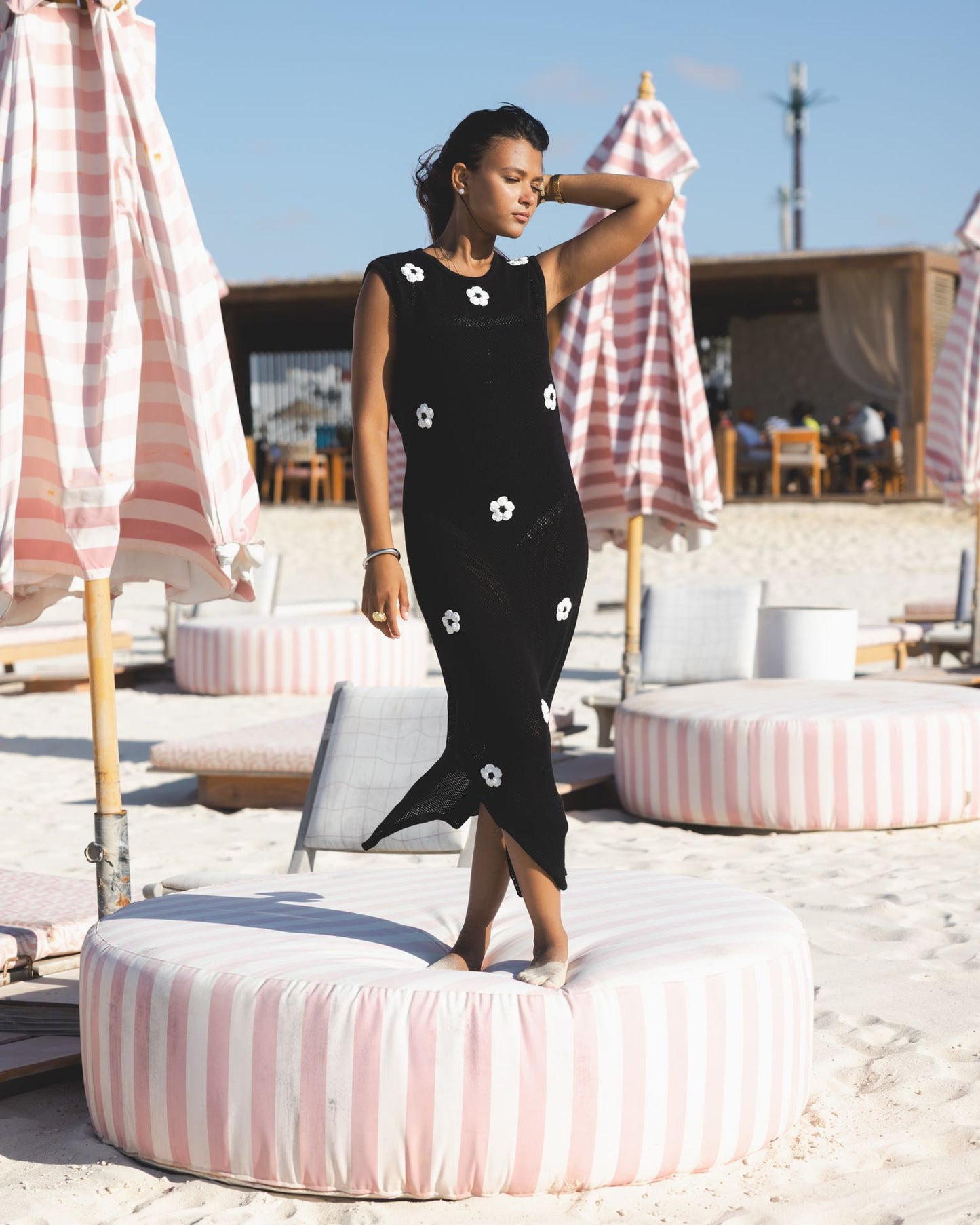 Black Daisy Drift Dress