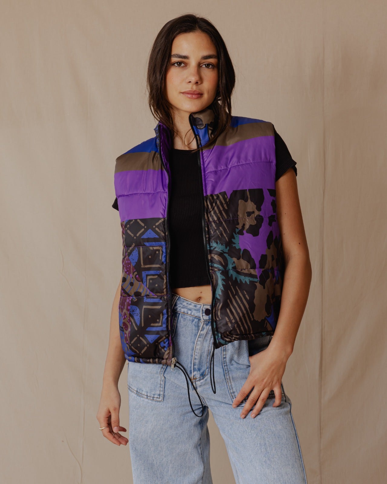 Gilet impermeabile multicolore in coccodrillo