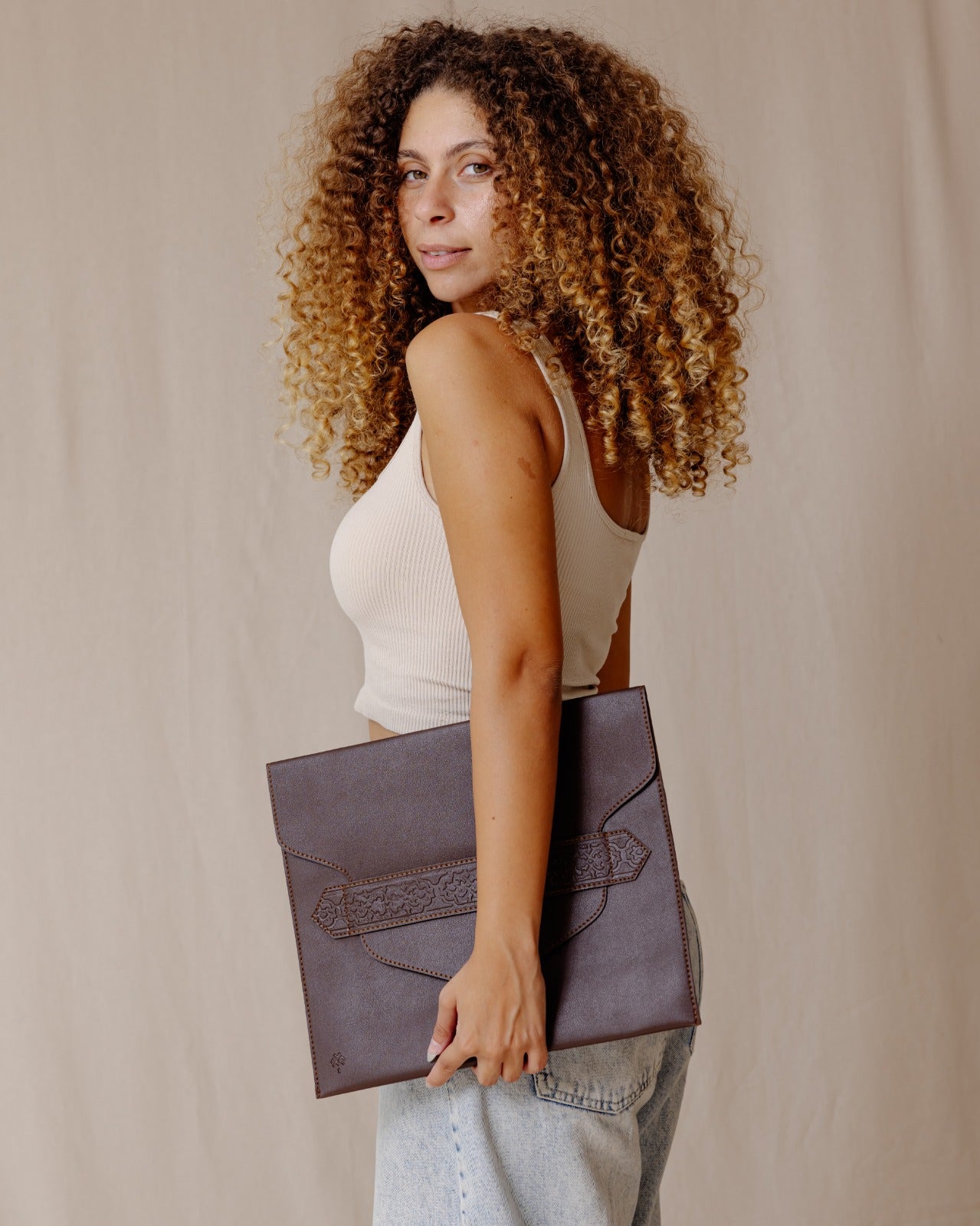 Custodia per laptop jali marrone