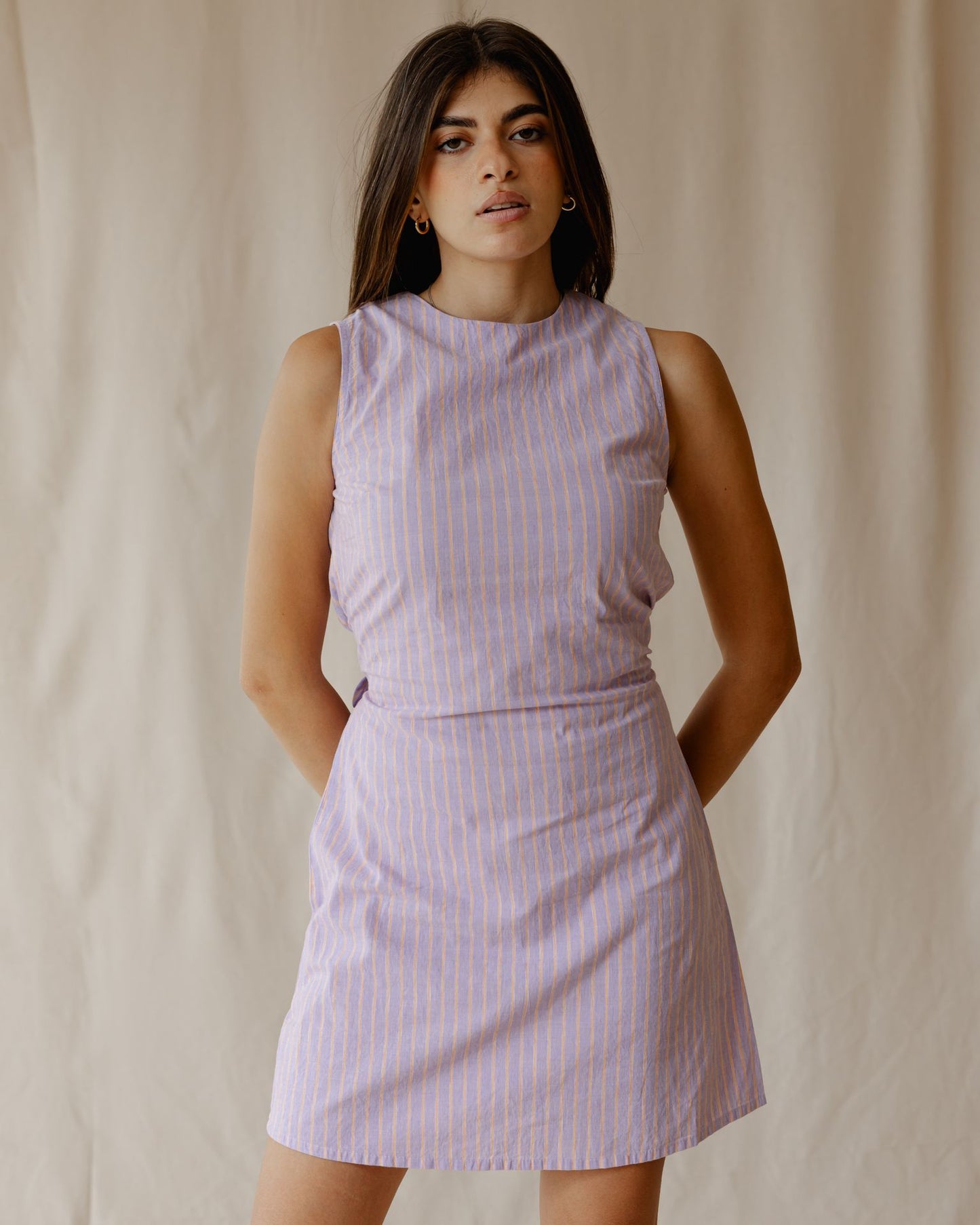 Sugar Stripe Dress Purple
