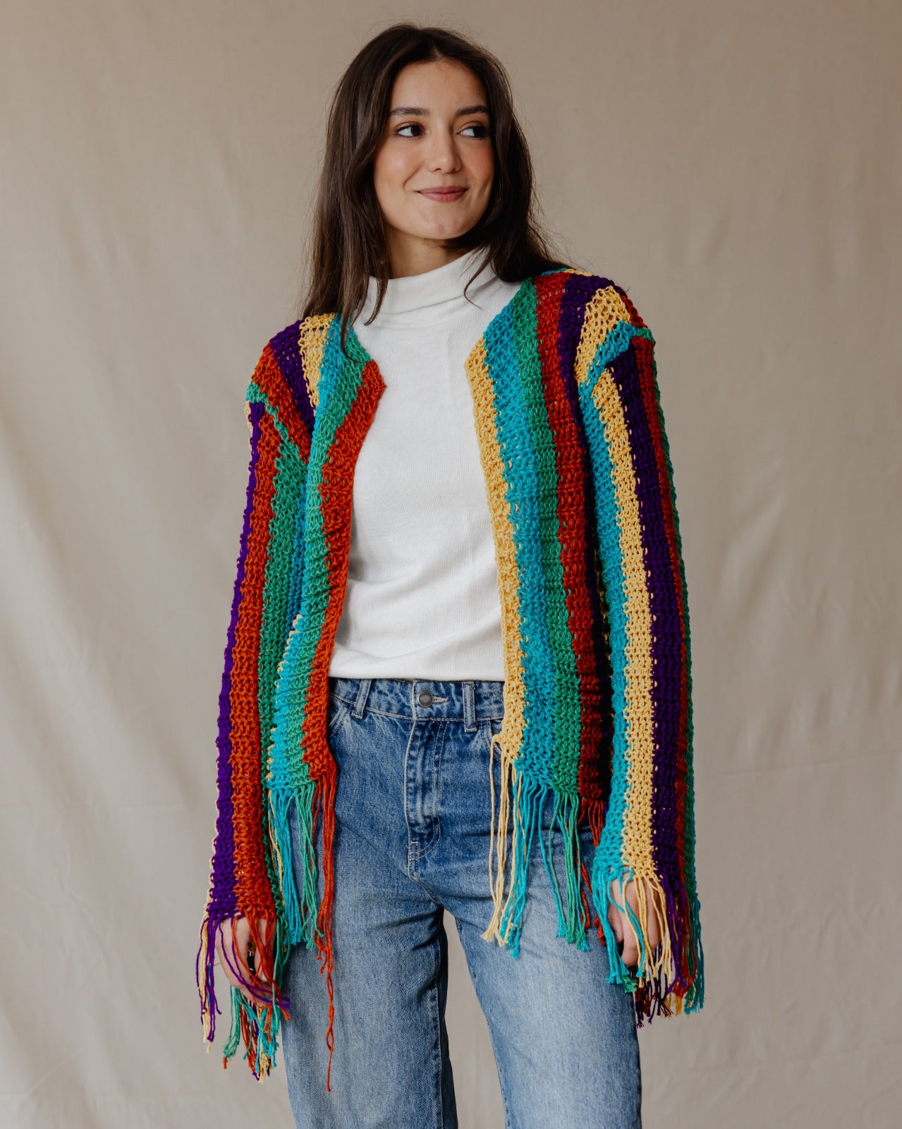 Cardigan lavorato a maglia da festival