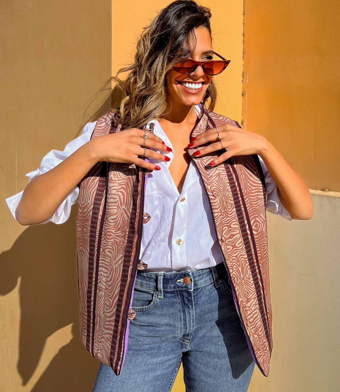 Gilet reversibile Wild Jungle Lilla